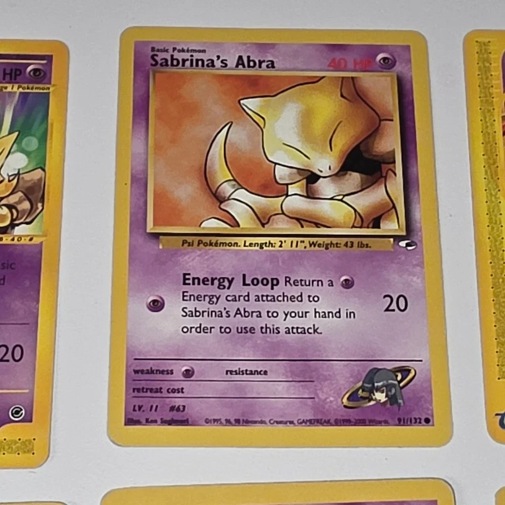 Pokemon Abra Kadabra Card Lot 6pc Dark Kadabra Sabrinas Abra E-Reader Vintage